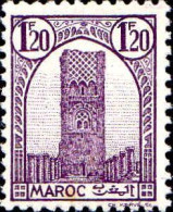 Maroc (Prot.Fr) Poste N** Yv:212B Mi:196B Tour Hassan Dent.12 Gom.mate - Unused Stamps
