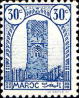 Maroc (Prot.Fr) Poste N* Yv:205 Mi:189 Tour Hassan Dent 12 G.brillante (Trace De Charnière) - Nuovi