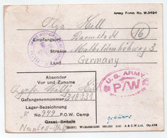 ITALIE - NAPLES - US ARMY / 1945   PRISONNIER DE GUERRE ALLEMAND - POW CAMP 949 (ref 8555) - Storia Postale