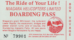 Les Chutes Du Niagara Vues D'hélicoptère (helicopter) Ticket D'embarquement + 9 Photos Prises à Bord + Diplôme (1995) - Amérique