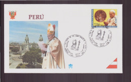 Pérou, Enveloppe Avec Cachet Commémoratif " Visite De Jean-Paul II " Lima 1988 - Perù