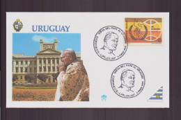 Uruguay, Enveloppe Avec Cachet Commémoratif " Visite De Jean-Paul II "  1988 - Uruguay