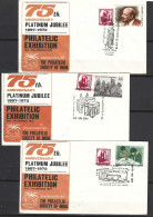 INDE. 3 Enveloppes Commémoratives De 1972. Exposition Philatélique/75th Anniversary Platinum Jubilee. - Storia Postale