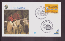 Uruguay, Enveloppe Avec Cachet Commémoratif " Visite De Jean-Paul II "  1988 - Uruguay