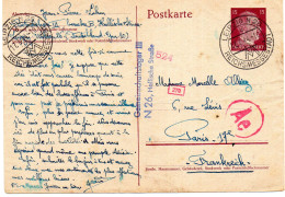 LEIPZIG - ENTIER POSTAL AVEC CENSURE - Correspondance D'un Prisonnier - Betriebslager III - BARACKENLEGER - 17.07.1944 - Cartes Postales - Oblitérées
