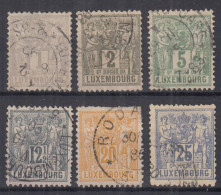 ⁕ LUXEMBOURG 1882 / 1889 ⁕ Allegory / Coat Of Arms Mi.45,46,48,50,51,52. ⁕ 6v Used - Scan - 1882 Alegorias
