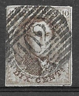 OBP10 Met 4 Randen En Gebuur, Met Balkstempel P102 Roulers (zie Scans) - 1858-1862 Medaillen (9/12)