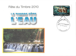 FRANCE 2010 Fête Du Timbre L'EAU N° Y&T A405 - Lettres & Documents