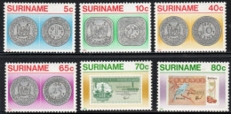 Suriname 1983 Coins & Banknotes, 6 Values MNH - Monedas