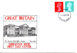 UK, GB, Great Britain, FDC, 1969, Michel 496 - 497, Definitive Issue, Queen Elizabeth - 1952-1971 Pre-Decimal Issues