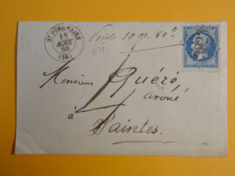 DM5 FRANCE LETTRE  1865 PETIT BUREAU ST PORCHAIRE  A SAINTES  +N°22 +  + AFF.   INTERESSANT+ + - 1849-1876: Klassik