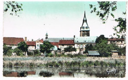 27  BRETEUIL  SUR ITON  VUE DU BORD DE L ITON L EGLISE   1960 CPSM 9X14 - Breteuil