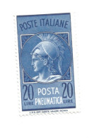 (REPUBBLICA ITALIANA) 1966, POSTA PNEUMATICA, TESTA DI MINERVA, 20L - Francobollo Nuovo - Express/pneumatic Mail