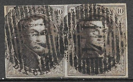 OBP10 In Paar, Met 4 Randen En Met Balkstempel P114 Termonde (zie Scans) - 1858-1862 Médaillons (9/12)
