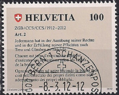 2012 Schweiz   Mi. 2236 FD-used  100 Jahre Schweizerisches Zivilgesetzbuch. - Usati