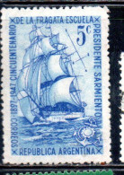 ARGENTINA 1947 TRAINING SHIP PRESIDENTE SARMIENTO 5c USED USADO OBLITERE' - Gebraucht