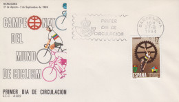 Enveloppe  FDC  1er  Jour   ESPAGNE   Championnats  Du  Monde  De  Cyclisme   BARCELONA  1984 - Ciclismo