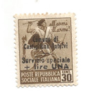 (EMISSIONI LOCALI) 1945, CASTIGLIONE D'INTELVI, 1L SU 30c - Francobollo Nuovo (CAT. SASSONE N.9) - Emissioni Locali/autonome