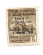 (EMISSIONI LOCALI) 1945, CASTIGLIONE D'INTELVI, 50c SU 5c - Francobollo Nuovo (CAT. SASSONE N.1) - Ortsausgaben/Autonome A.