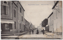 40 - B55117CPA - ROQUEFORT - Rue De La Gare - Hotel De France - Bon état - LANDES - Roquefort