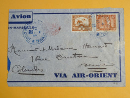 DM5 COCHINCHINE   LETTRE  1933  SAIGON A COLOMBES   FRANCE   + + + AFF.   INTERESSANT+ + - Lettres & Documents