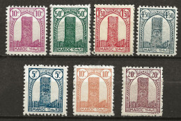 MAROC Colo:, **, N° YT 204, 207, 213, 218/220 Et 222, Qq Ch., 2 ème Tirage, Dts 11 1/2, TB - Unused Stamps