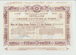 CHEMINS De FER De La GRANDE CEINTURE De PARIS 1926 - Ferrocarril & Tranvías