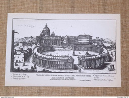 Roma Vaticano E Portici Alla Cappella Incisione G. Battista Falda 1665 Ristampa - Autres & Non Classés