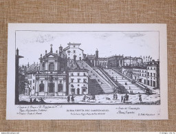 Roma Campidoglio E Monte Magnanapoli Incisione G. Battista Falda 1665 Ristampa - Otros & Sin Clasificación