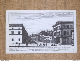 Roma Strada Piazza San Marco E Colonna Incisione G. Battista Falda 1665 Ristampa - Autres & Non Classés