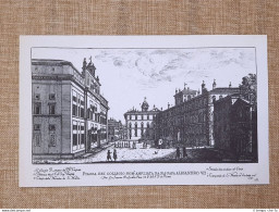 Roma Piazza Del Collegio E Santa Maria Incisione G. Battista Falda 1665 Ristampa - Autres & Non Classés