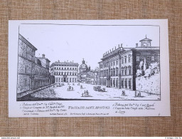 Roma Piazza Santi Apostoli E Minerva Incisione G. Battista Falda 1665 Ristampa - Altri & Non Classificati