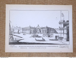 Roma Arsenale Di Civitavecchia E S.Tommaso Incisione G.Batt. Falda 1665 Ristampa - Autres & Non Classés