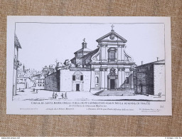 Roma S.Maria Della Scala E Dell'Orto Trastevere Incisione G. Falda 1665 Ristampa - Otros & Sin Clasificación