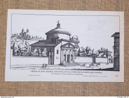 Roma S. Andrea Popolo E Girolamo Ripetta Incisione G. Batt. Falda 1665 Ristampa - Sonstige & Ohne Zuordnung