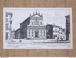 Roma S. Caterina Zitelle E Madonna Dei Monti Incisione G.B. Falda 1665 Ristampa - Altri & Non Classificati