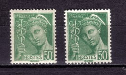 N° 414B (variété De Couleur : Vert Clair/vert Foncé) NEUF** - Unused Stamps