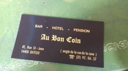 235/ AU BON COIN BAR HOTEL PENSION 81 RUE ST JEAN 14400 BAYEUX - Cartes De Visite