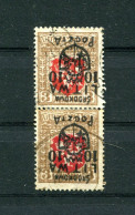 Central Lithuania 1920 Mi. 12, SC 21, 10M /3 A Inverted Overprint Pair Used - Litauen