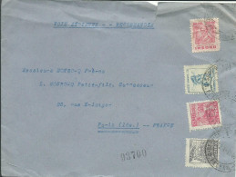 BRESIL LETTRE PAR  AVION RECOMMANDEE 17$700  RIO DE JANEIRO POUR PARIS DE 1948  LETTRE COVER - Covers & Documents