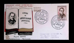 CL, FDC, Premier Jour, Paris, 14 Sept. 1957, Exposition Philatélique, A. Comte , Mathématicien, Philosophe, 1131 - 1950-1959