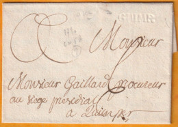 1780 - Marque Postale à Sec GUIMP. / QUIMPER Sur Lettre Pliée De 2 Pages Vers La Ville - Taxe 6 - Règne De Louis XVI - 1701-1800: Precursori XVIII