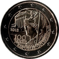 2018 AUTRICHE - 2 Euros Commémorative - 100ème Anniversaire De La République Autrichienne - Austria