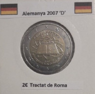 2 Euros Alemania / Germany  2007  50 Jahre Römische Verträge  D Sin Circular - Allemagne