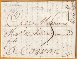 1763 - Marque Postale CHARENTE à Sec - 33 X 5 Mm - Sur Lettre Pliée Avec Corresp De 4 Pages Vers COGNAC - 1701-1800: Precursores XVIII