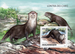 MOZAMBIQUE 2016 ** African Clawless Otter Kapotter S/S - OFFICIAL ISSUE - A1641 - Roditori