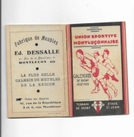 Vieux Papiers - Calendrier De L' Union Sportive Montluçonnaise Rugby Saison 1932 -1933 - Klein Formaat: 1921-40