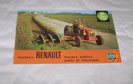 LIVRET PUB PUBLICITAIRE TRACTEURS RENAULT, TRACTEUR RENAULT P70 P 70, TRAVAUX PUBLICS PONTS ET CHAUSSEES - Tracteurs