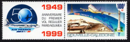 New Caledonia - 1999 - 50th Anniversary Of First Flight Paris - Noumea - Mint Stamp With Tab - Unused Stamps