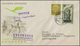 Eröffnungsflug Lufthansa Wiederaufnahme Flugverkehr Nach Nürnberg Am 7.10.1956 - Erst- U. Sonderflugbriefe